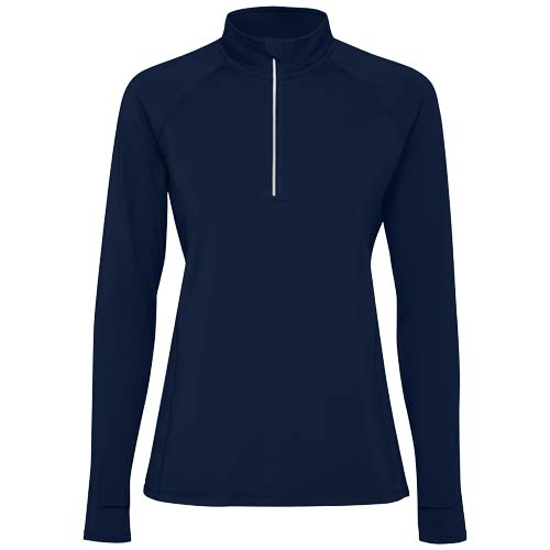 Sweatshirt promotionnel femme demi-zip recyclé technique Estambul Bleu marine